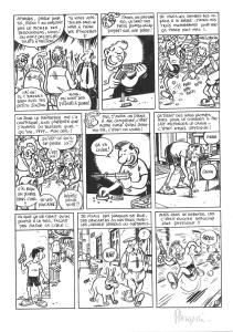 LUCIEN : Planche originale 3 de l'histoire courte 'Jeux de guerre'  de l'album La bande � Lucien par Frank Margerin