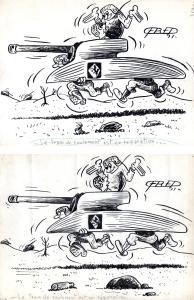 Divers : Illustration originale de FRED publi�e dans la revue Quartier Latin en 1951 - Train de roulement