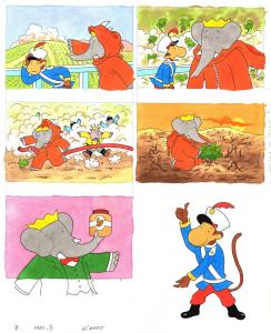 BABAR : Planche originale de BABAR p7 - fascicule vid�o 5