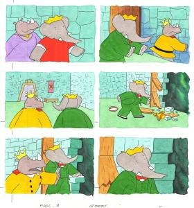 BABAR : Illustration originale de BABAR - fascicule vid�o 9