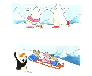 BABAR : Illustration originale de BABAR au pays des glaces - p8