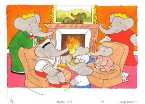 BABAR :  Illustration originale de BABAR - fascicule vid�o 11