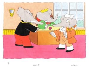 BABAR : Illustration originale de BABAR 4- fascicule vid�o 7