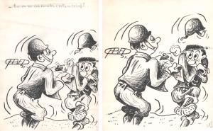 Divers : Tu as vu ces nouvelles cartes en relief ? Illustration originale de FRED publi�e dans la revue Quartier Latin