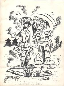 Divers : Incident de tir. Illustration originale de FRED publi�e dans la revue Quartier Latin