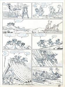 RAT'S : PLANCHE ORIGINALE 28 TOME 1 de RAT'S  En partance pour nulle part