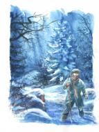 SIENNA : Illustration originale de SIENNA par Denis CHETVILLE. Un homme dans la neige