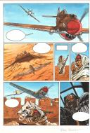 LE FAUCON DU DESERT : Planche originale 3 du tome 1 du FAUCON DU DESERT : Martuba Airfield, par Franz Zumstein