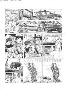 LES CASSEURS : Planche originale 45 du tome 19 - le trou dans la t�te - de la s�rie LES CASSEURS Al et Brock