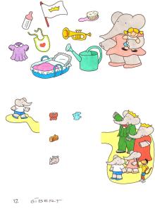 BABAR : Illustration originale page 12 pour le livre de BABAR