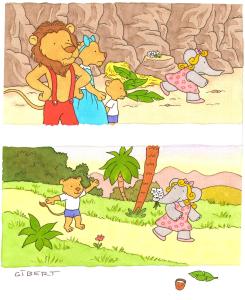 BABAR : Illustration originale page 20 pour le livre de BABAR