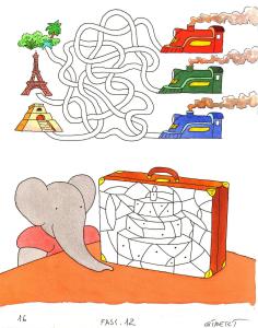 BABAR : Illustration originale page 16 pour le livre12 de BABAR