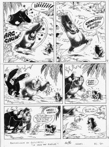 BOULOULOUM ET GUILIGUILI : Planche originale 40 Boulouloum et Guiliguili La Saga des Gorilles