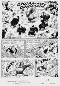 BOULOULOUM ET GUILIGUILI : Planche originale 34 Boulouloum et Guiliguili La Saga des Gorilles