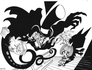 CERTAINS L'AIMENT NOIR : Illustration originale page de garde de fin  CERTAINS L'AIMENT NOIR  