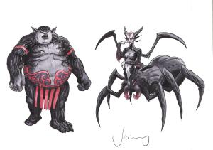 VESPER : Illustration couleur des chim�res de Nocivus, personnages de VESPER par JEREMY