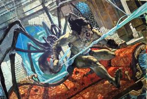 CONAN : CONAN La Tour de l'�l�phant peinture � l'huile sur bois (Araign�e)