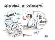 Divers : Gag original - Deux mois de solidarit� - paru dans le journal Le Faucigny par KAYA