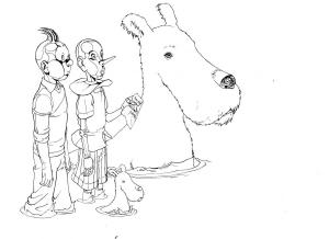 Divers : Illustration pr�paratoire pour une toile sur la th�matique de Tintin