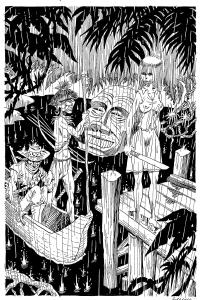 Divers : Illustration originale 1 pour La belle nuit d'un homme mort d'Henri Vernes