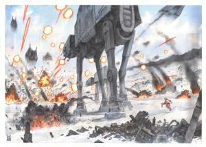 STAR WARS  : Grande peinture originale de Star Wars �pisode 5 L'Empoire Contre-Attaque