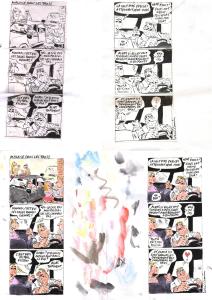 Divers : Gag original complet de Philippe VUILLEMIN : MALAISE DANS LES TAXIS . Mise en couleur vendue avec l'original en noir et blanc � l'encre de Chine