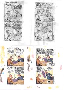 Divers : Gag original complet de Philippe VUILLEMIN : L'heure du sacrifice. Mise en couleur vendue avec l'original en noir et blanc a l'encre de chine