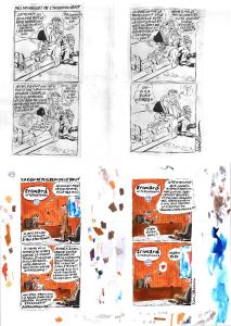 Divers : Gag original - Y'a rien de plus beau que le boulot - pour Charlie Hebdo -  Mise en couleur vendue avec l'original en noir et blanc � l'encre de Chine