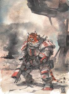 Divers : Peinture originale � l'aquarelle de recherche