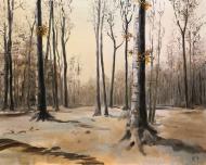 Divers : Peinture originale - For�t sous la neige -  par DIMITRI