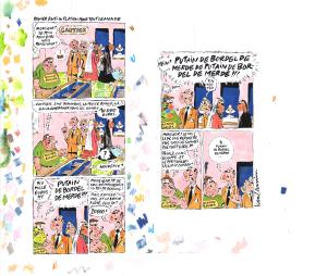 Divers : Gag en 2 planches originale de Philippe VUILLEMIN : Panier anti-inflation pour tout le monde