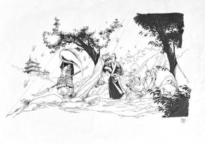OKKO : Grande illustration originale OKKO page de garde par HUB
