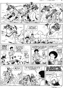 HUGO : Planche originale 13 d'HUGO Tome 5 - LA PERLE BLEUE -