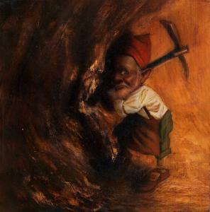 LE LIVRE SECRET DES NAINS : Illustration originale du nain Knoker pour Le livre secret des nains