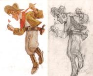 BUSTER MIX : Illustration de la page-titre de BUSTER MIX + crayonn� par Carlos NINE