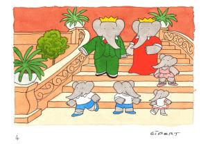 BABAR : Illustration originale 10 BABAR - la famille