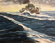 Divers : Peinture originale - Navire de la Seconde Guerre mondiale 3 -  par DIMITRI