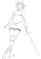 PIN UP : Illustration originale - Pin-Up Elfe par MIKA