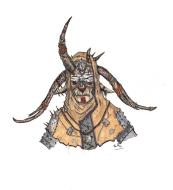 Les Oubli�s (jeu de r�le XII Singes) : Illustration originale Krakel Cauchemard pour le jeu Les Oubli�s