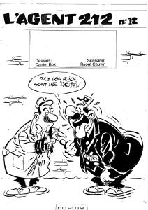L'AGENT 212 : Illustration pr�paratoire originale pour la couverture de L'Agent 212 N�12 Ris, � poulet