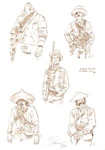 L'HOMME QUI N'AIMAIT PAS LES ARMES A FEU : Illustration originale de recherche pour le Tome 1 de l'Homme qui n'aimait pas les armes � feu  Les hommes de Manolo 2