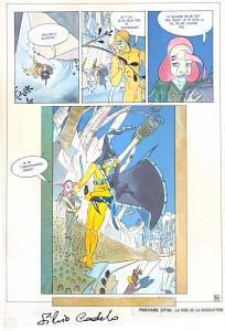 LA SAGA D'ALANDOR  : Diptyque planche originale 36 de la Saga d'Alandor Tome 1 Le Dieu Jaloux et sa mise en couleur