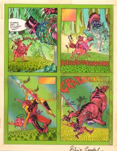 LA SAGA D'ALANDOR  : Dyptique planche originale 22 de la Saga d'Alandor Tome 1 Le Dieu Jaloux avec sa mise en couleur