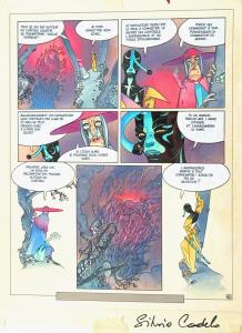 LA SAGA D'ALANDOR  : Dyptique planche originale 40 de la Saga d'Alandor Tome 1 Le Dieu Jaloux avec sa mise en couleur