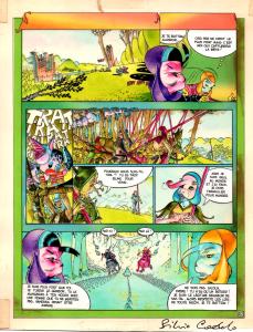 LA SAGA D'ALANDOR  : Dyptique planche originale 20 de la Saga d'Alandor Tome 1 Le Dieu Jaloux avec sa mise en couleur