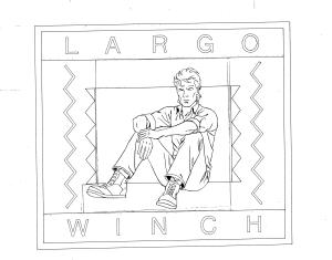 LARGO WINCH : Illustration originale LARGO WINCH pour un Exlibris par Philippe FRANCQ (avec mise en couleur)