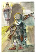 Les Oubli�s (jeu de r�le XII Singes) : Illustration originale Le cr�ancier de Songiam pour le jeu Les Oubli�s