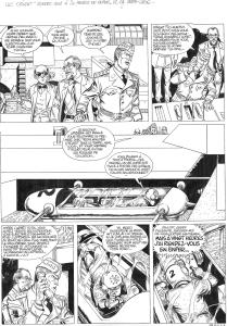 LUC ORIENT : Luc Orient -  Rendez vous � 20h en enfer - Tome 18  - Planche originale 19 + bleu de coloriage