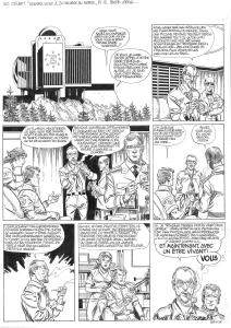 LUC ORIENT : Luc Orient -  Rendez vous � 20h en enfer - Tome 18  - Planche originale 8 + bleu de coloriage