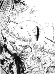 META-BARON : Planche originale 1 de M�ta-Baron T.01 sign�e